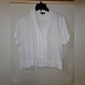 Quincw White Short Sleeve Women's Top